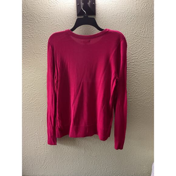 Croft and Barrow NWT Women's Raspberry/Fuschia Pink Button Down Sweater - Sz Med - Picture 4 of 5